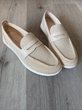 Cole Haan‎ Women's Beige Knit Slip-On Loafers